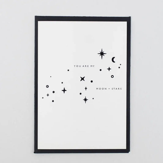 YOU ARE MY MOON + STARS VALENTINES CARD