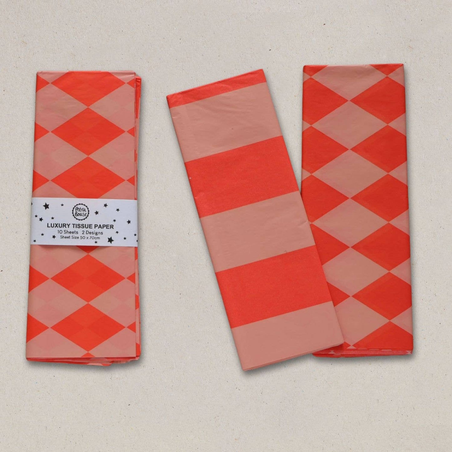 Luxury Patterned Tissue Paper Gift Wrap | Fl Orange/Peach