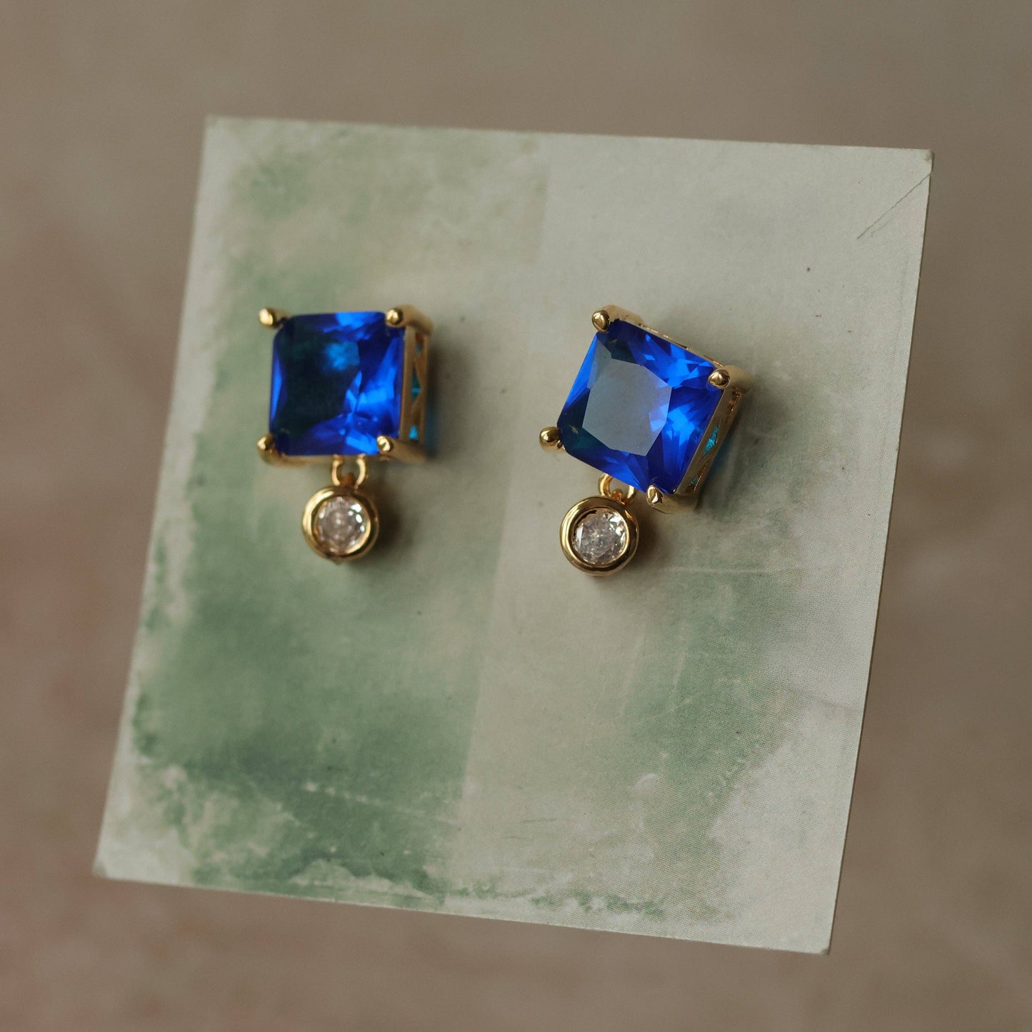 Royal Blue Statement Stud Earrings