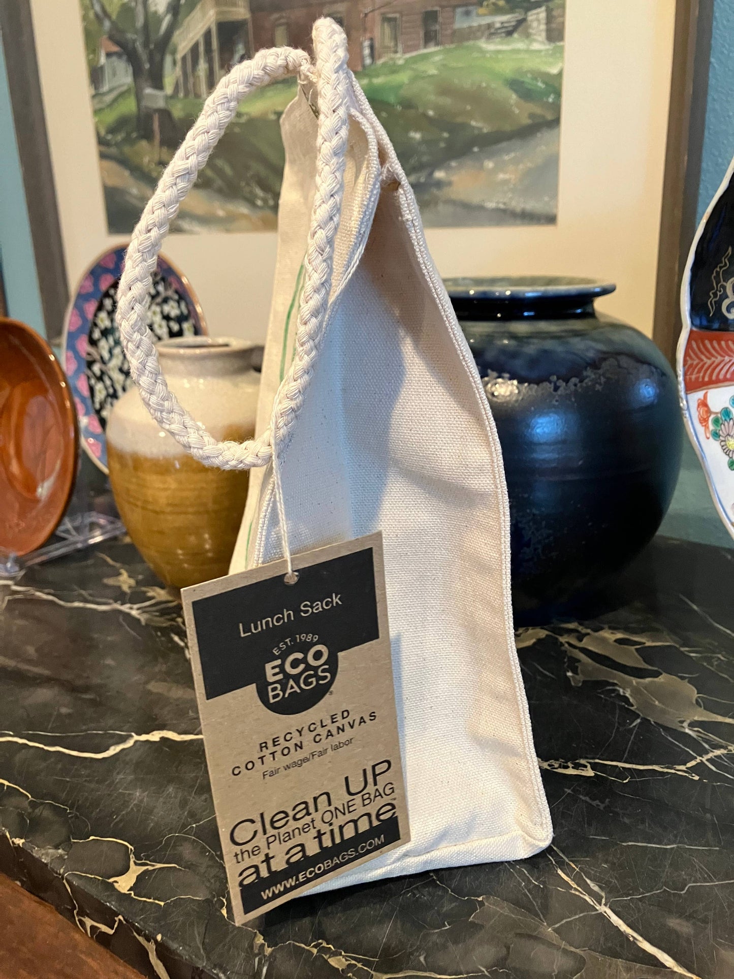 Sac à lunch en toile recyclée - Je n'envoie aucun compliment