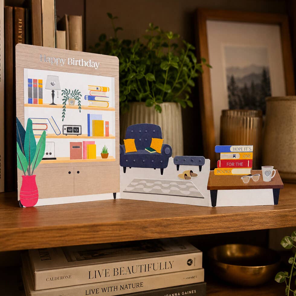 3D Books Birthday Card