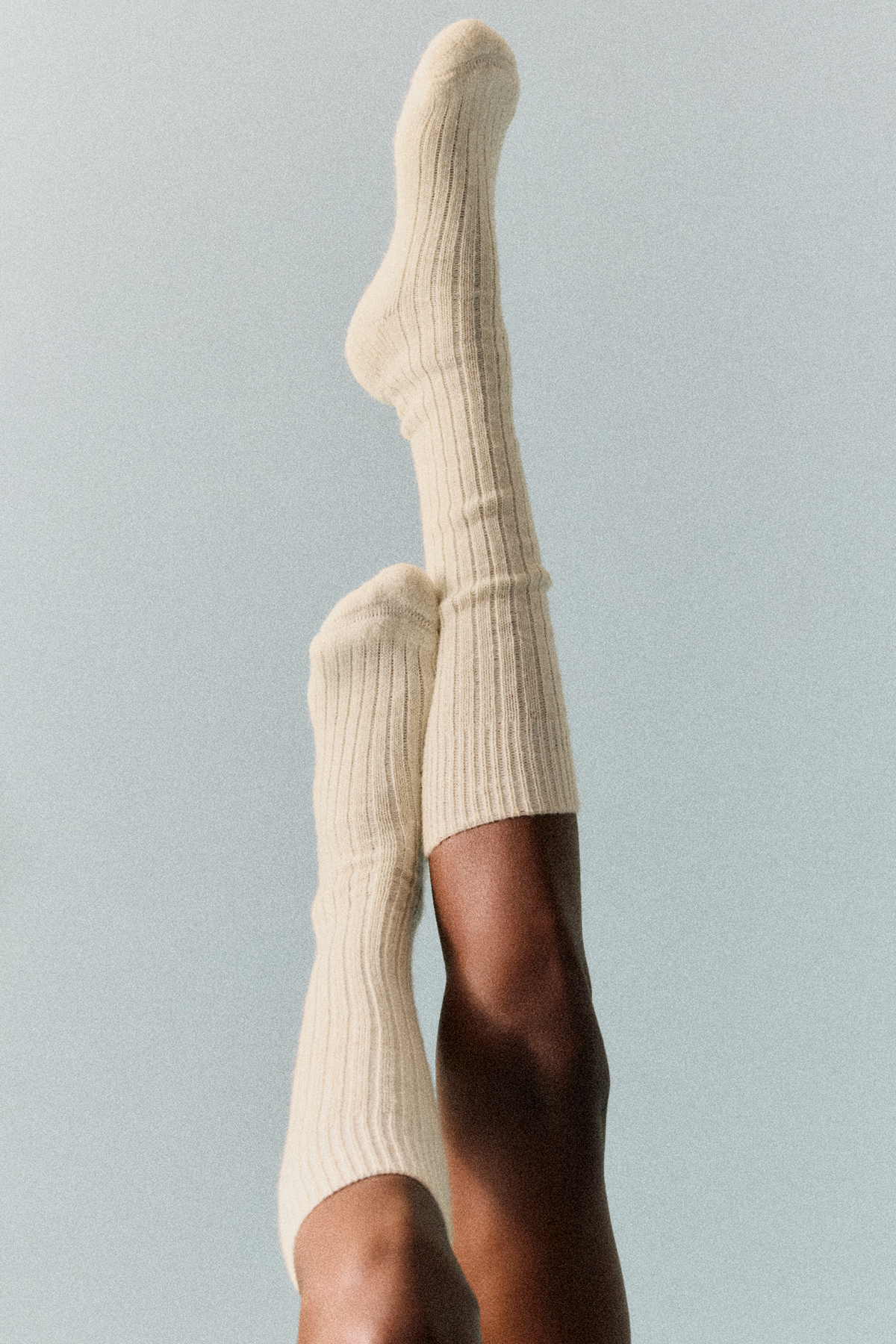 Clotted Cream Wool Knee High Socks