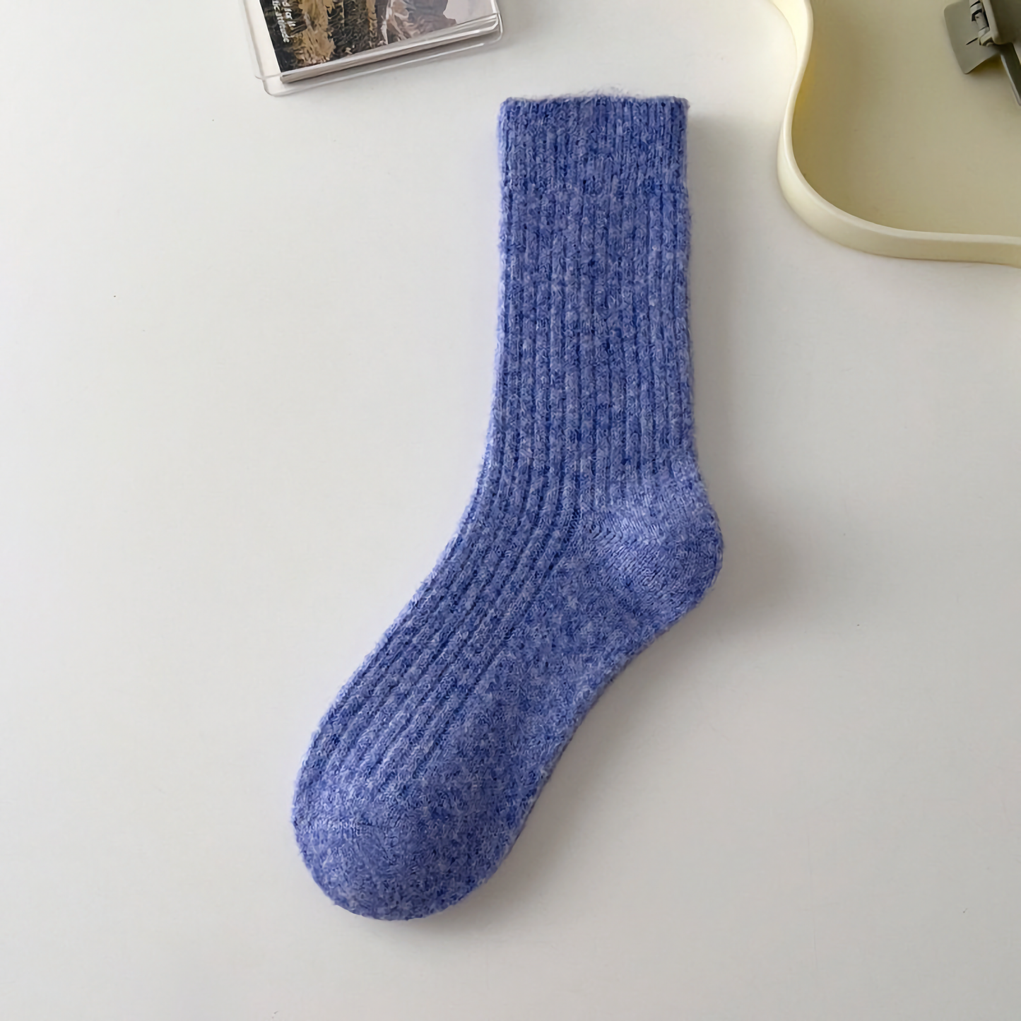 Solid Cashmere Warm Socks & Striped Wool Socks for Winter