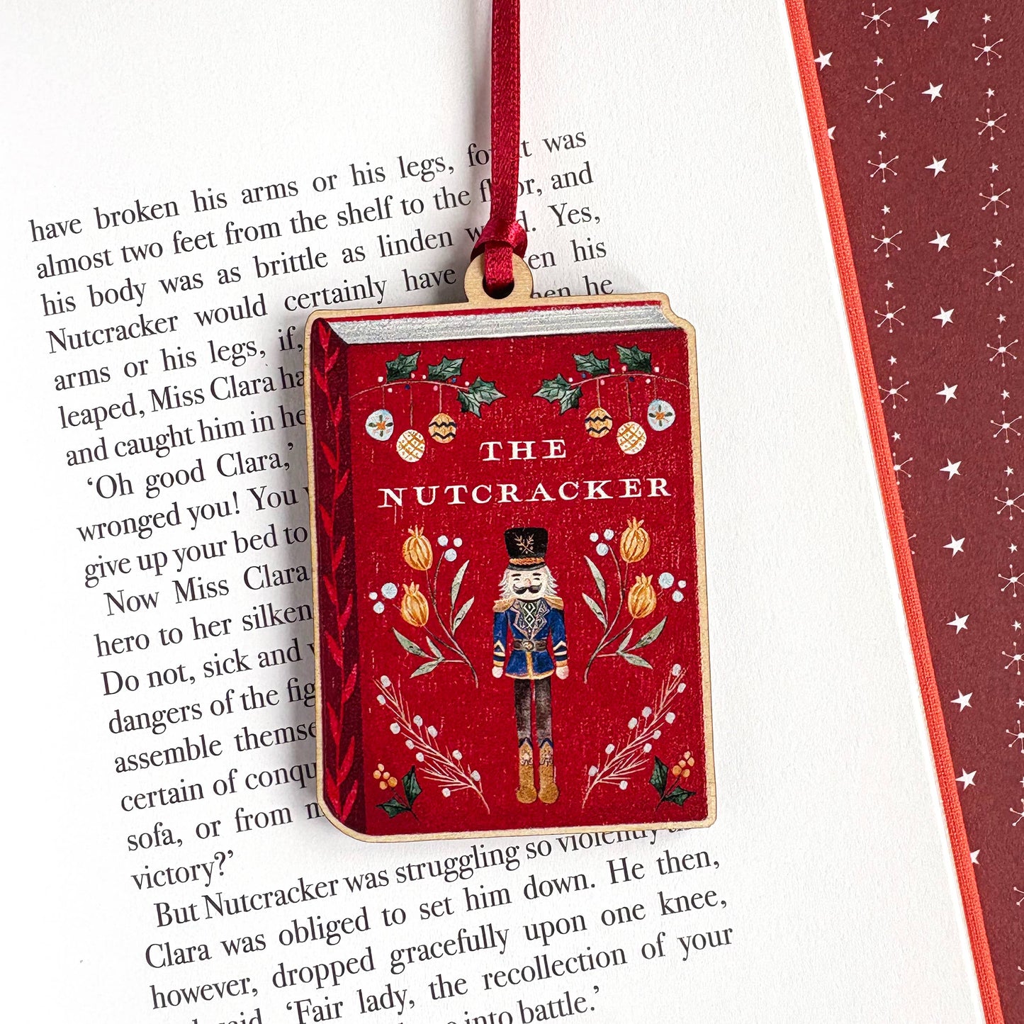 The Nutcracker Festive Book Wooden Decoration