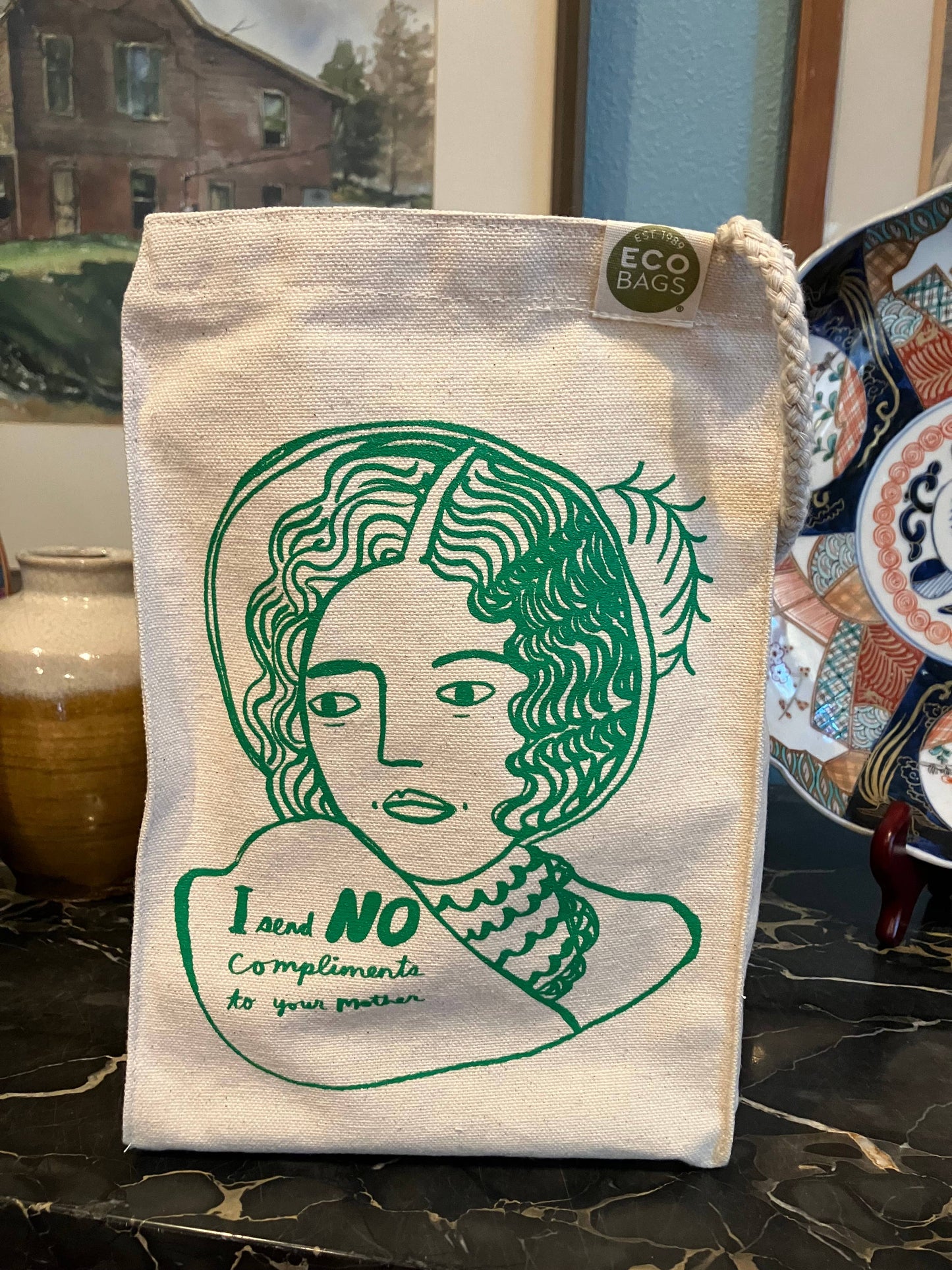 Sac à lunch en toile recyclée - Je n'envoie aucun compliment