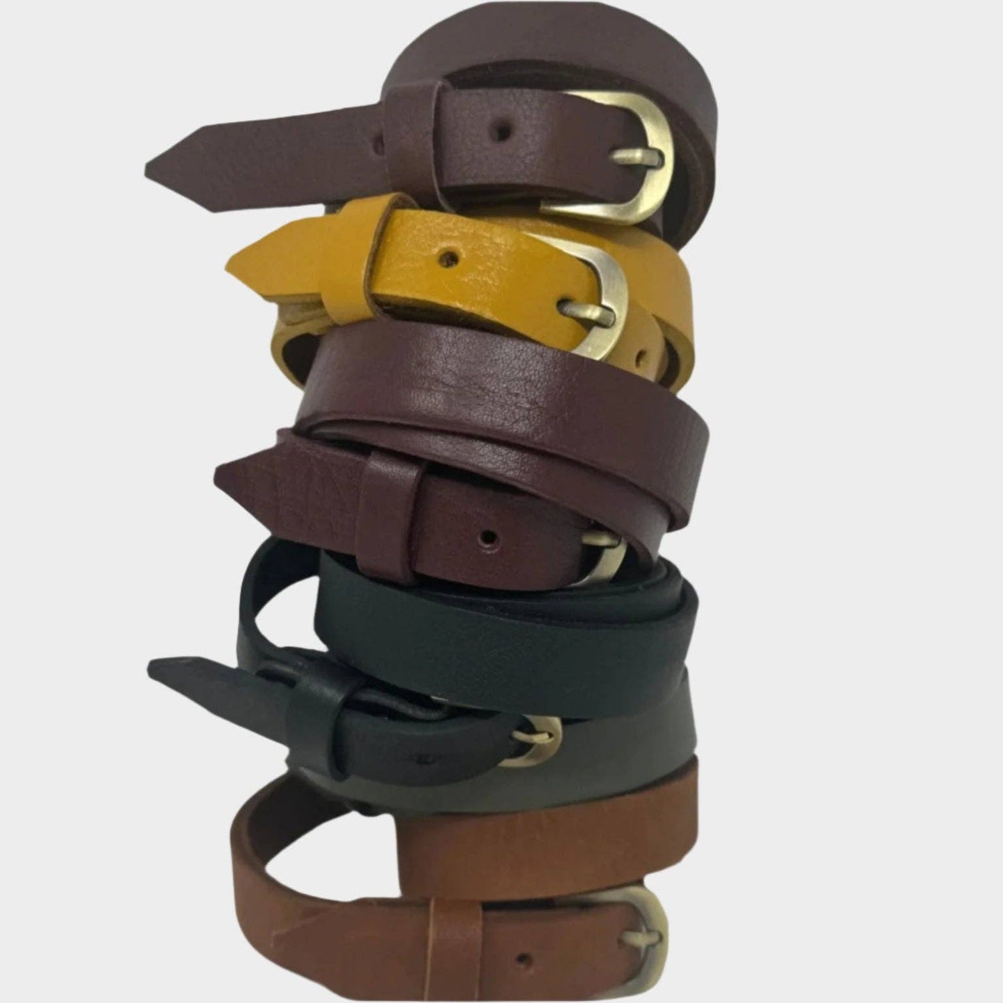 Handmade Skinny Leather Belt – Ethically Crafted (2 cm Width)