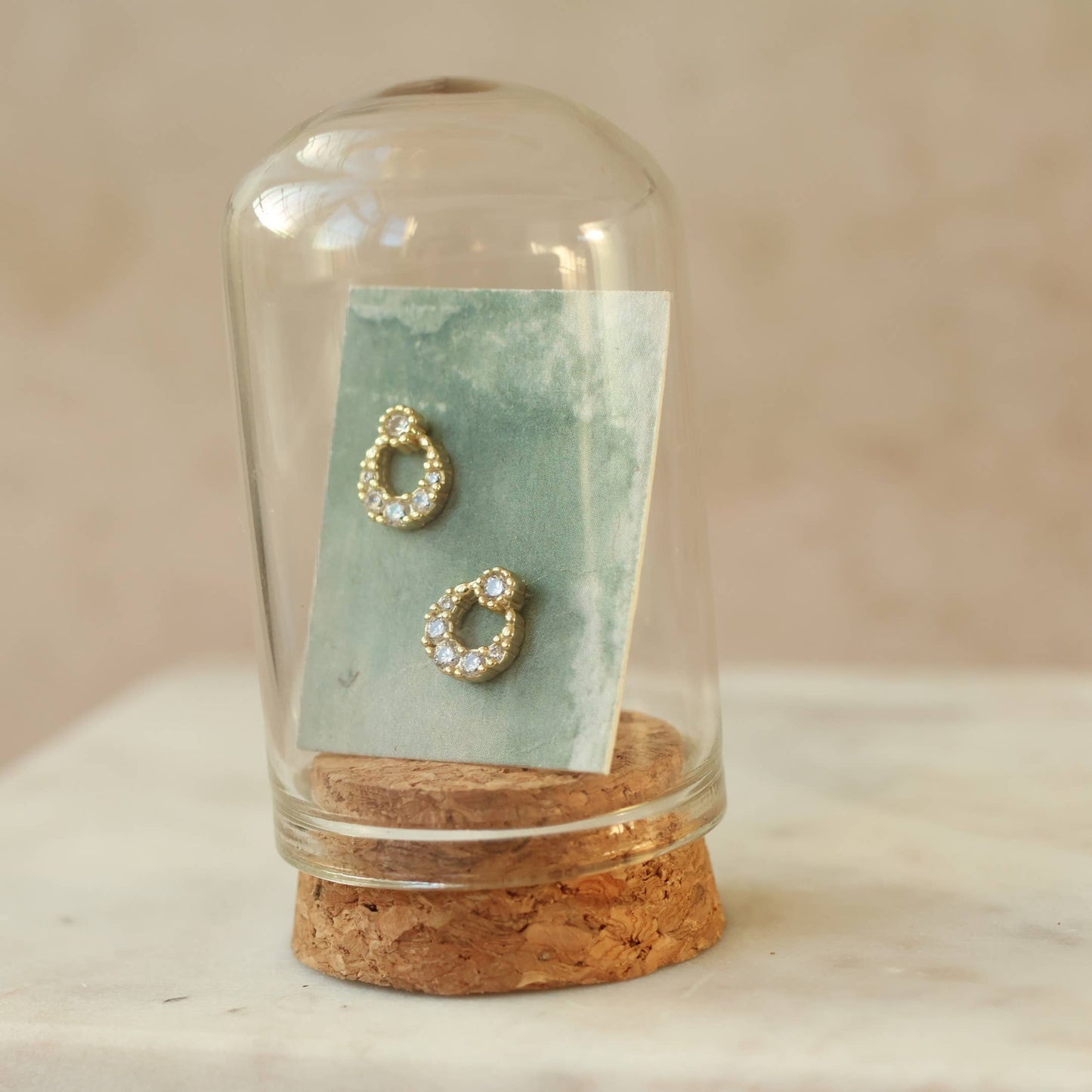 Pave Circle Stud Earrings