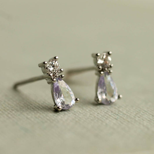 Lilac Alexandrite Stud Earrings