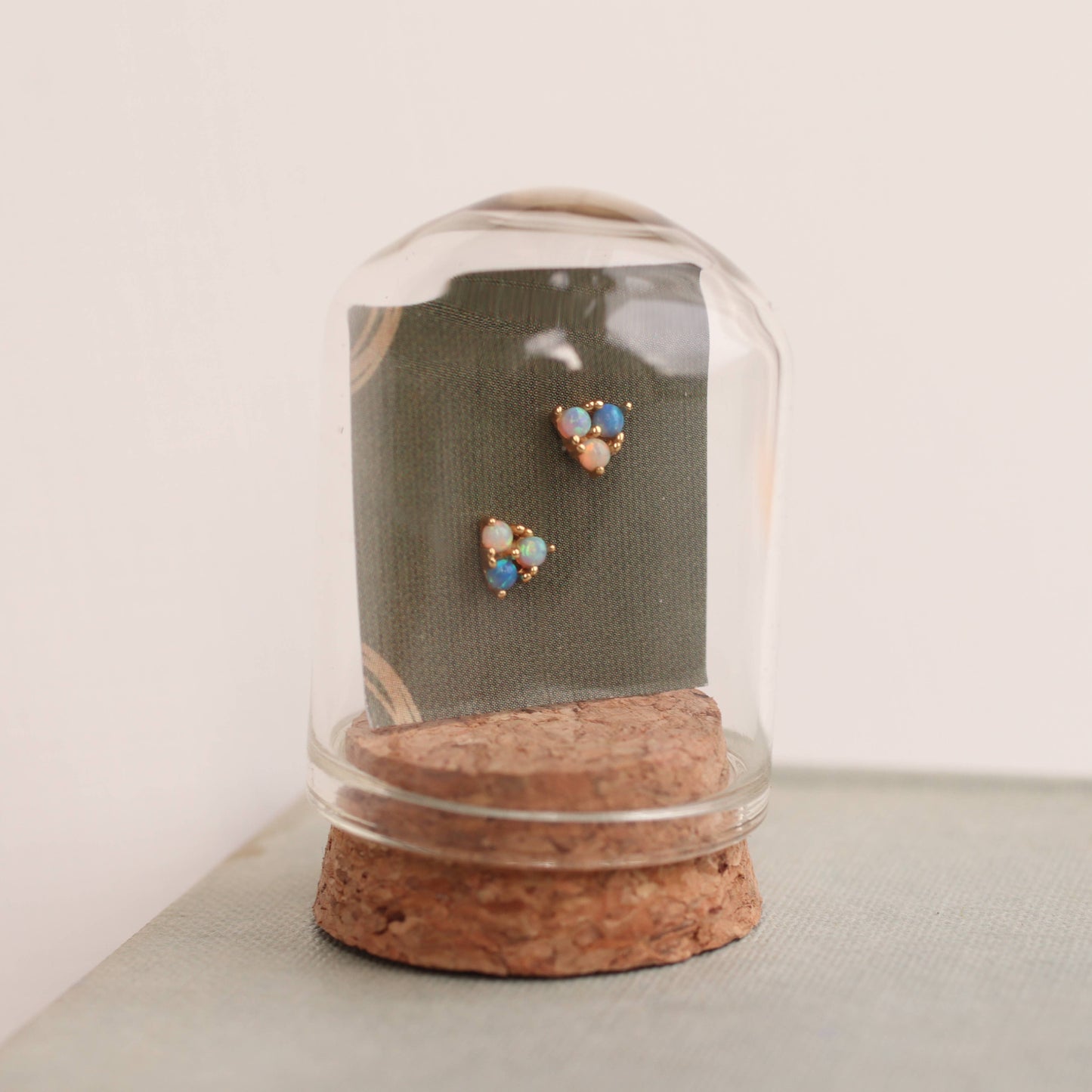 Turquoise Trio Opal Stud Earrings