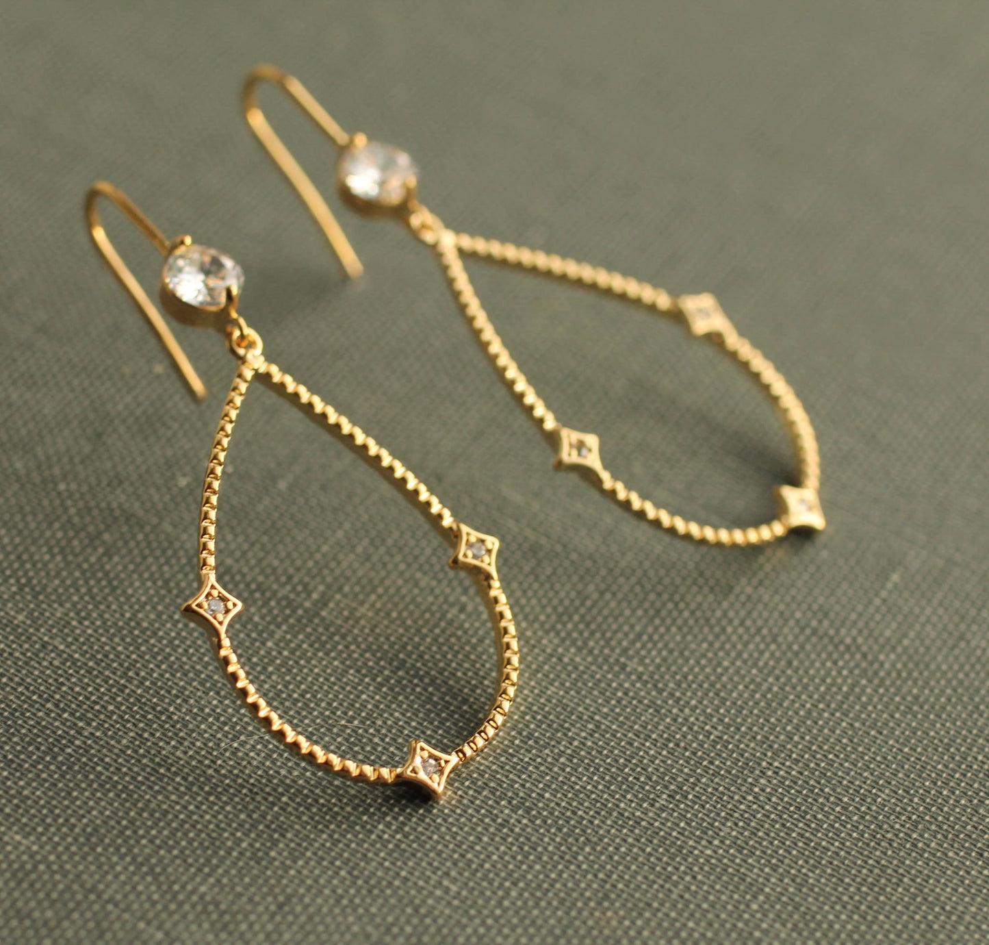 Milky Way Teardrop Hoop Earrings