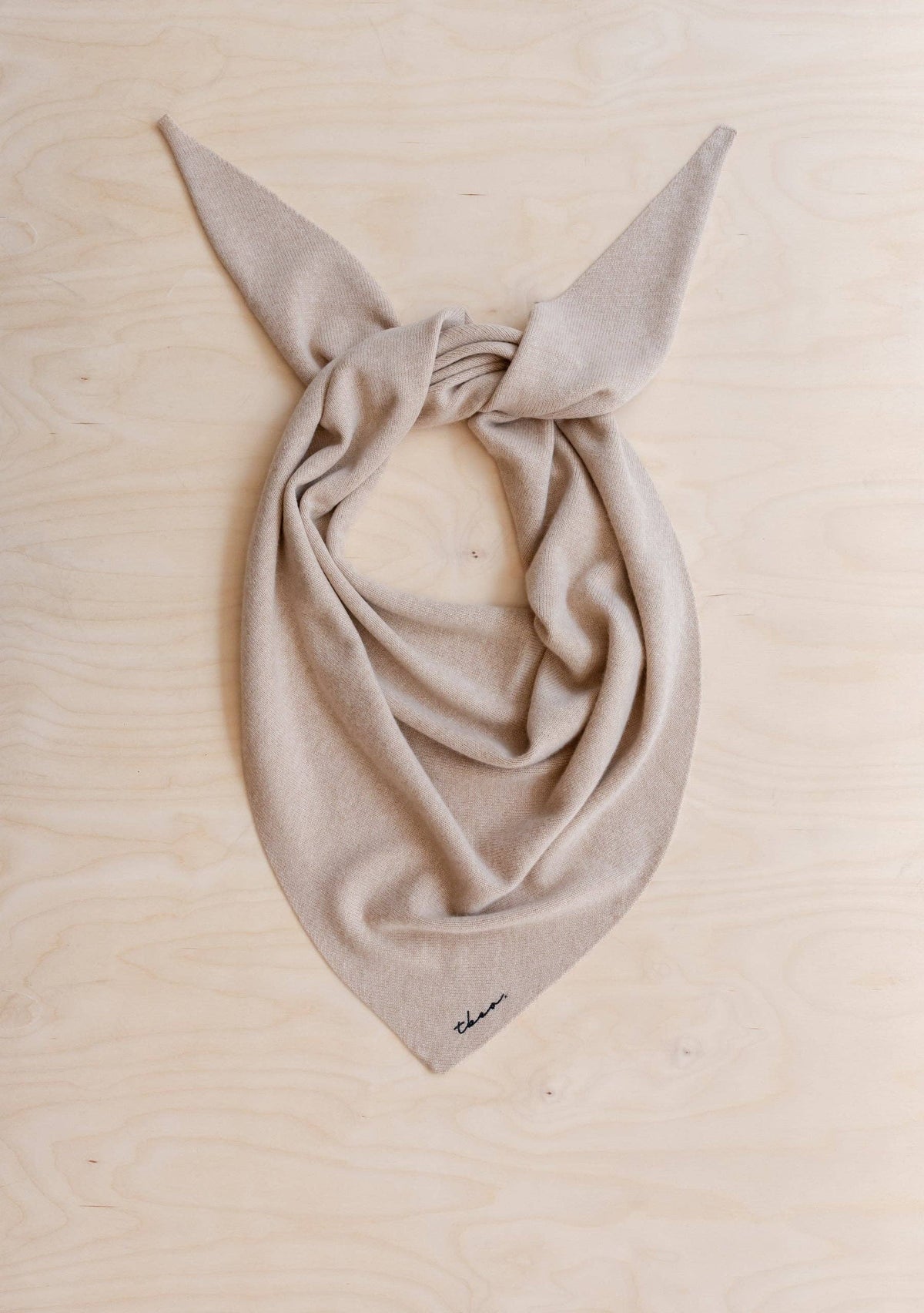 Large Merino Wool Triangle Scarf in Sourdough