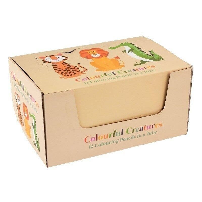 Tube of Colouring Pencils - Colourful Creatures