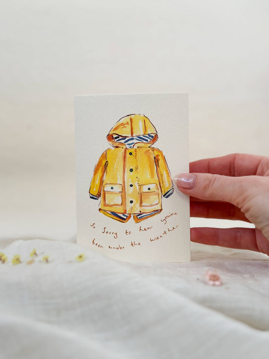 Under the weather - get well soon card