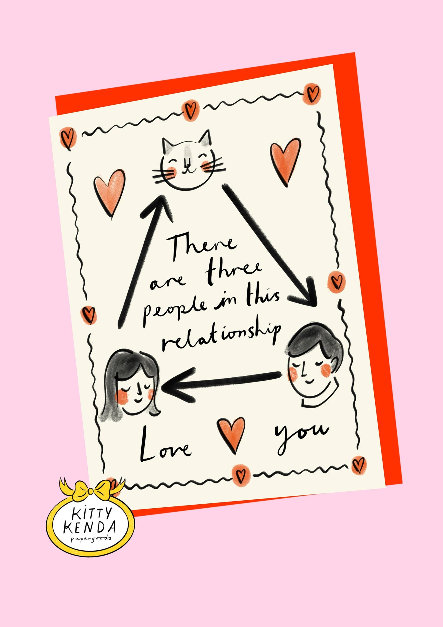 Pet Love Triangle Card - Cat 