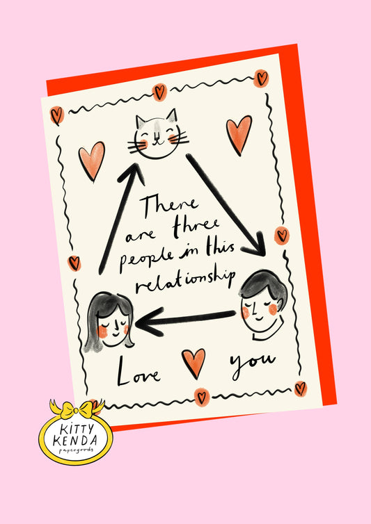 Pet Love Triangle Card - Cat 