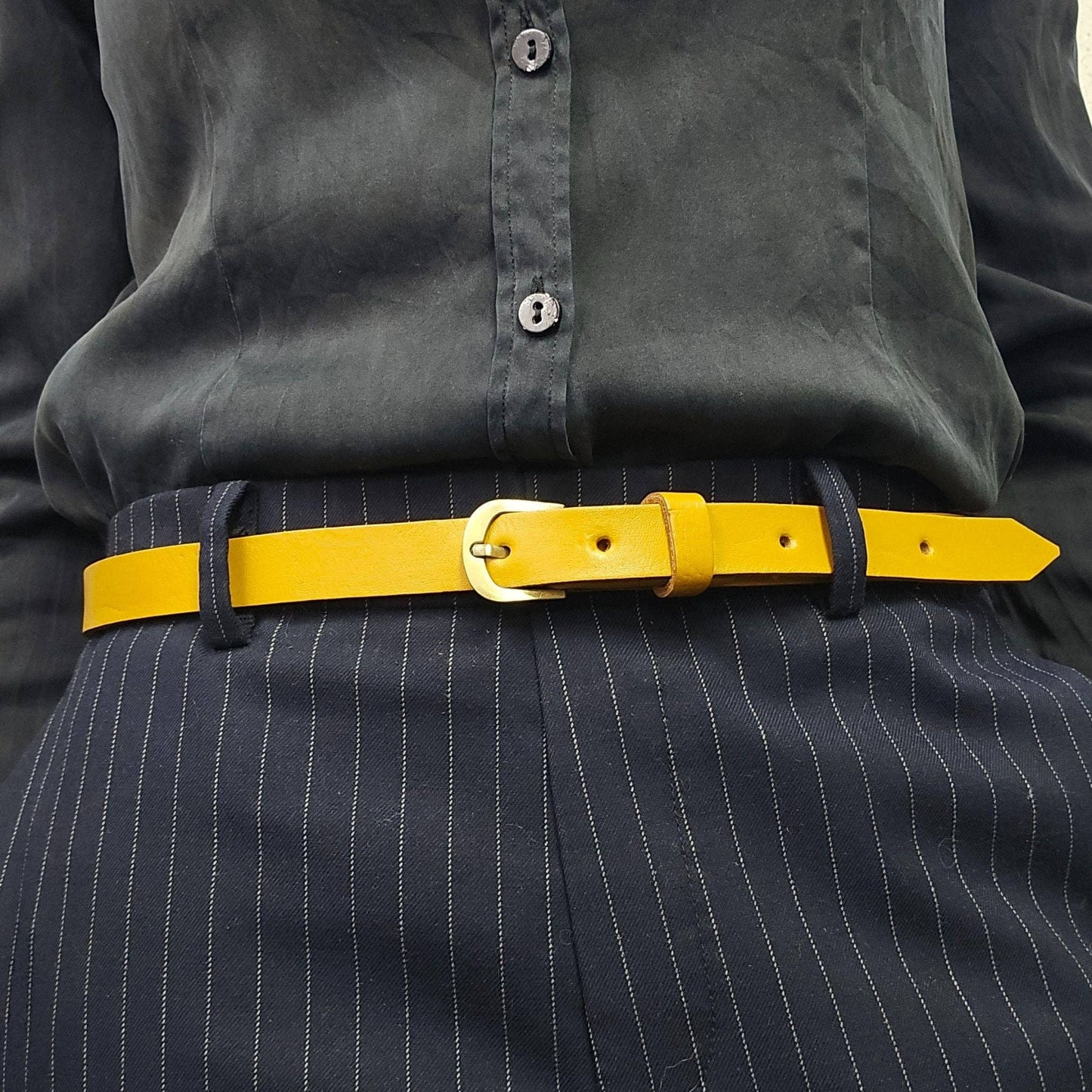 Handmade Skinny Leather Belt – Ethically Crafted (2 cm Width)