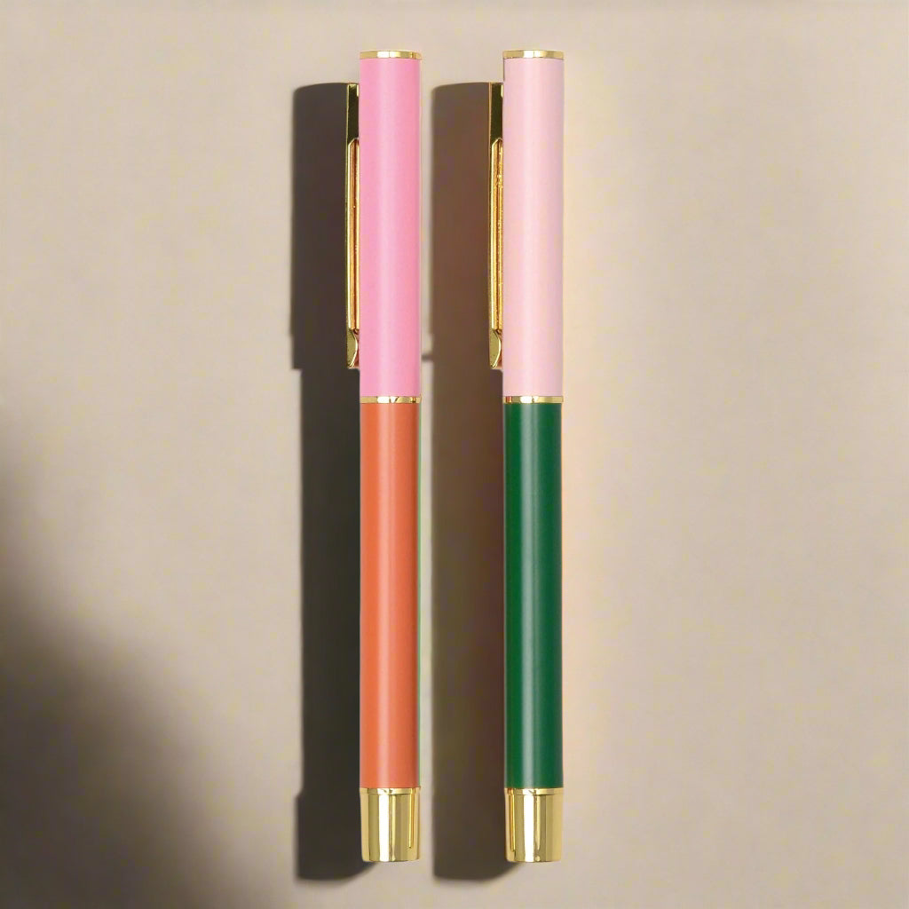 Ink Colour Block Pens - Red Orange & Green (Set 2)