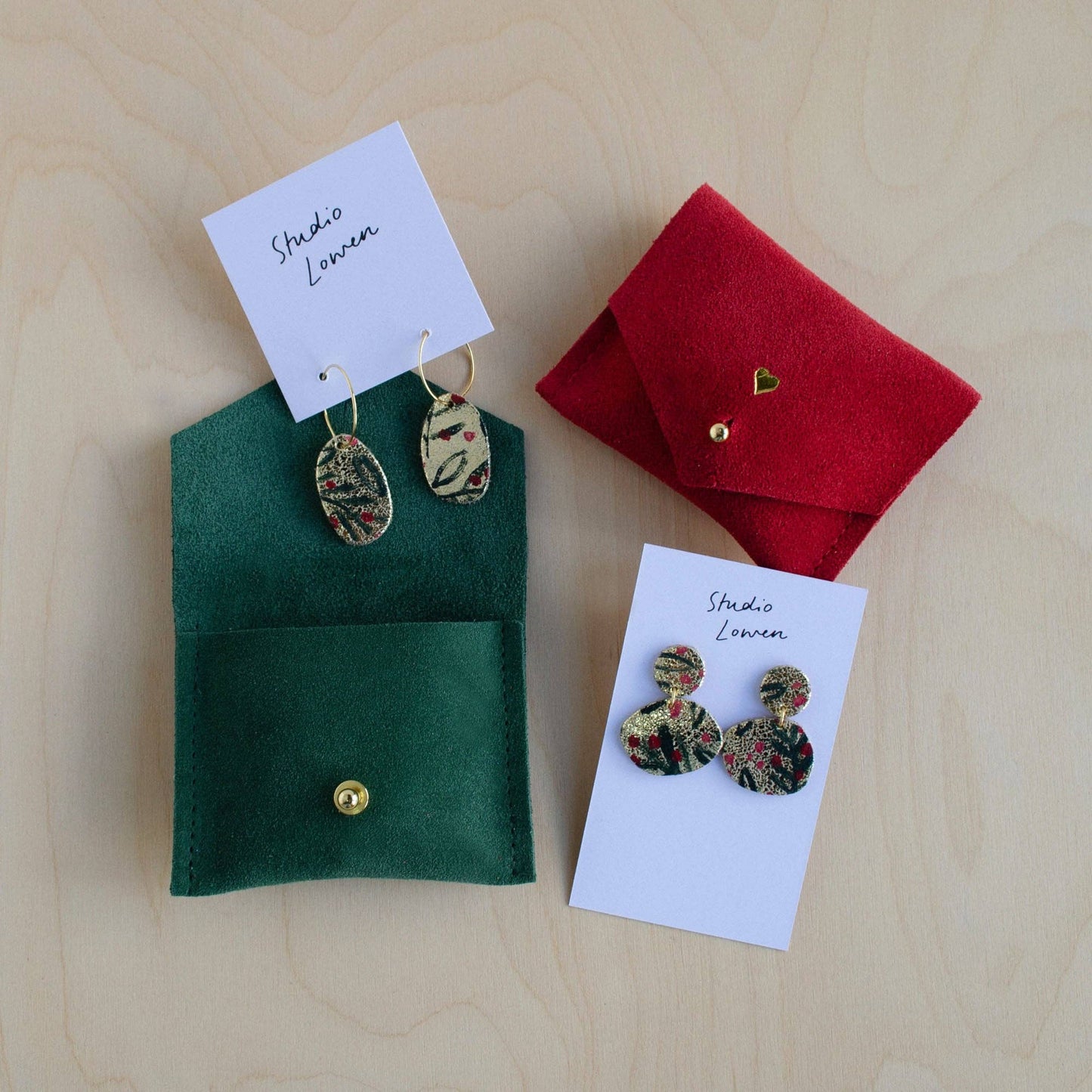 Festive Leather Earrings