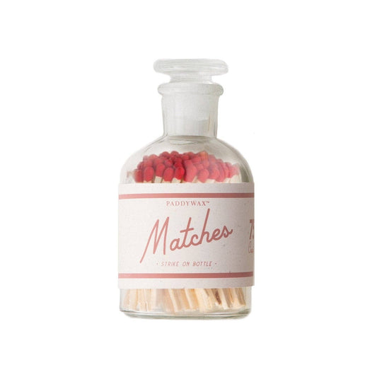 Paddywax Safety Matches in Glass Bottle - Red
