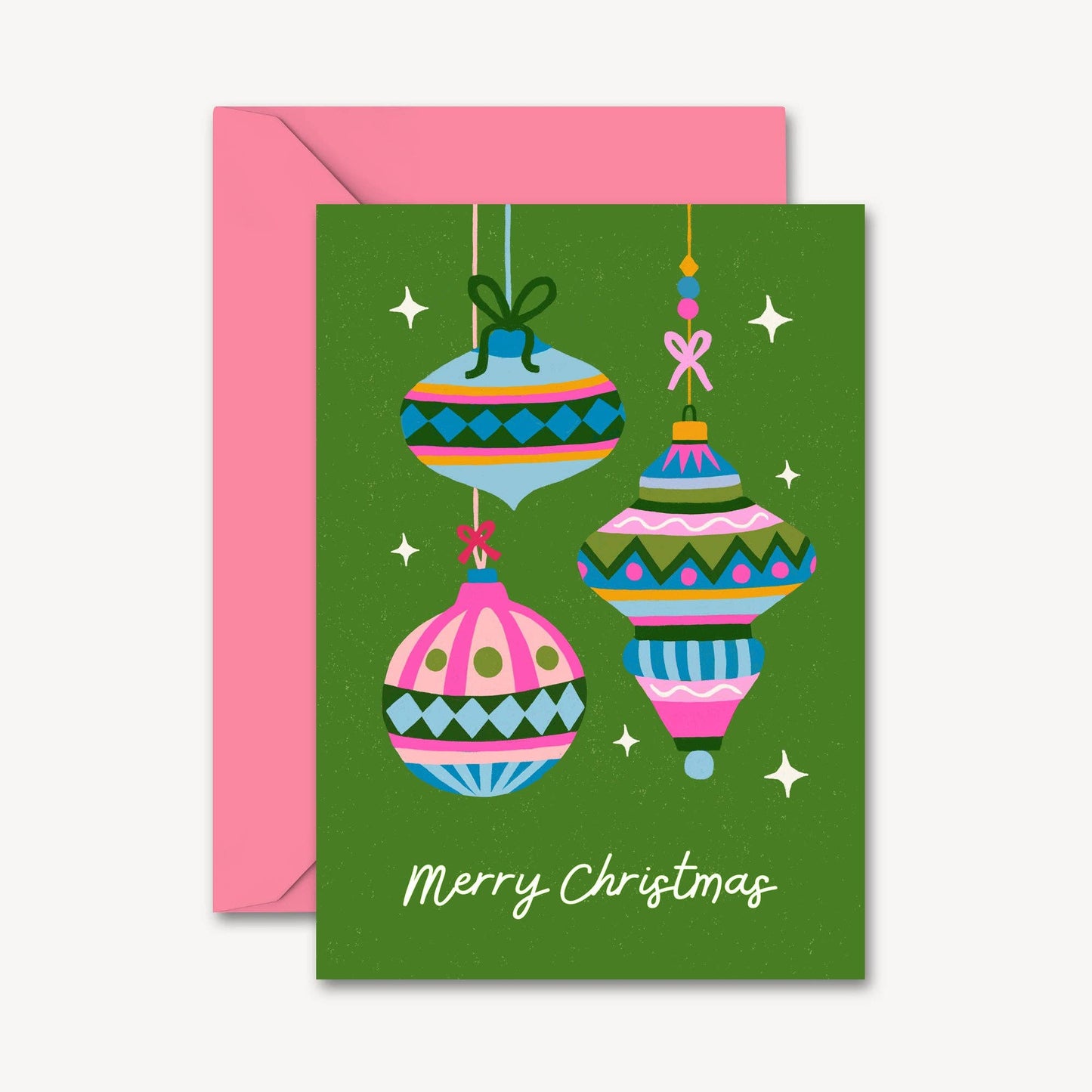 Baubles Christmas Cards | Pack of 4 | Vintage | Holiday Card