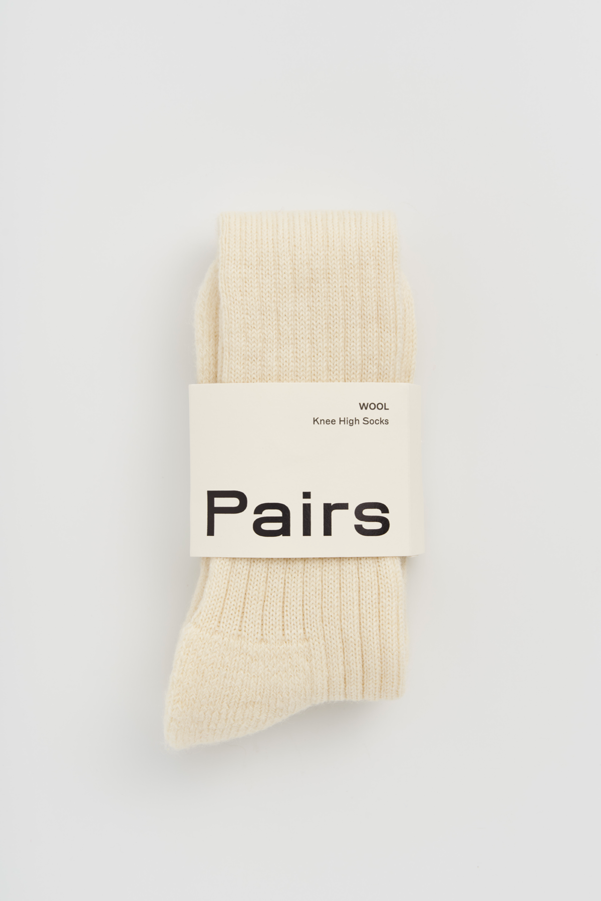 Clotted Cream Wool Knee High Socks