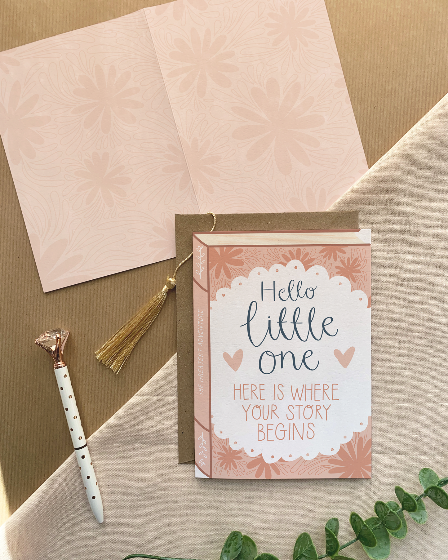 Hello Little One – Luxury Baby Book Greeting Card