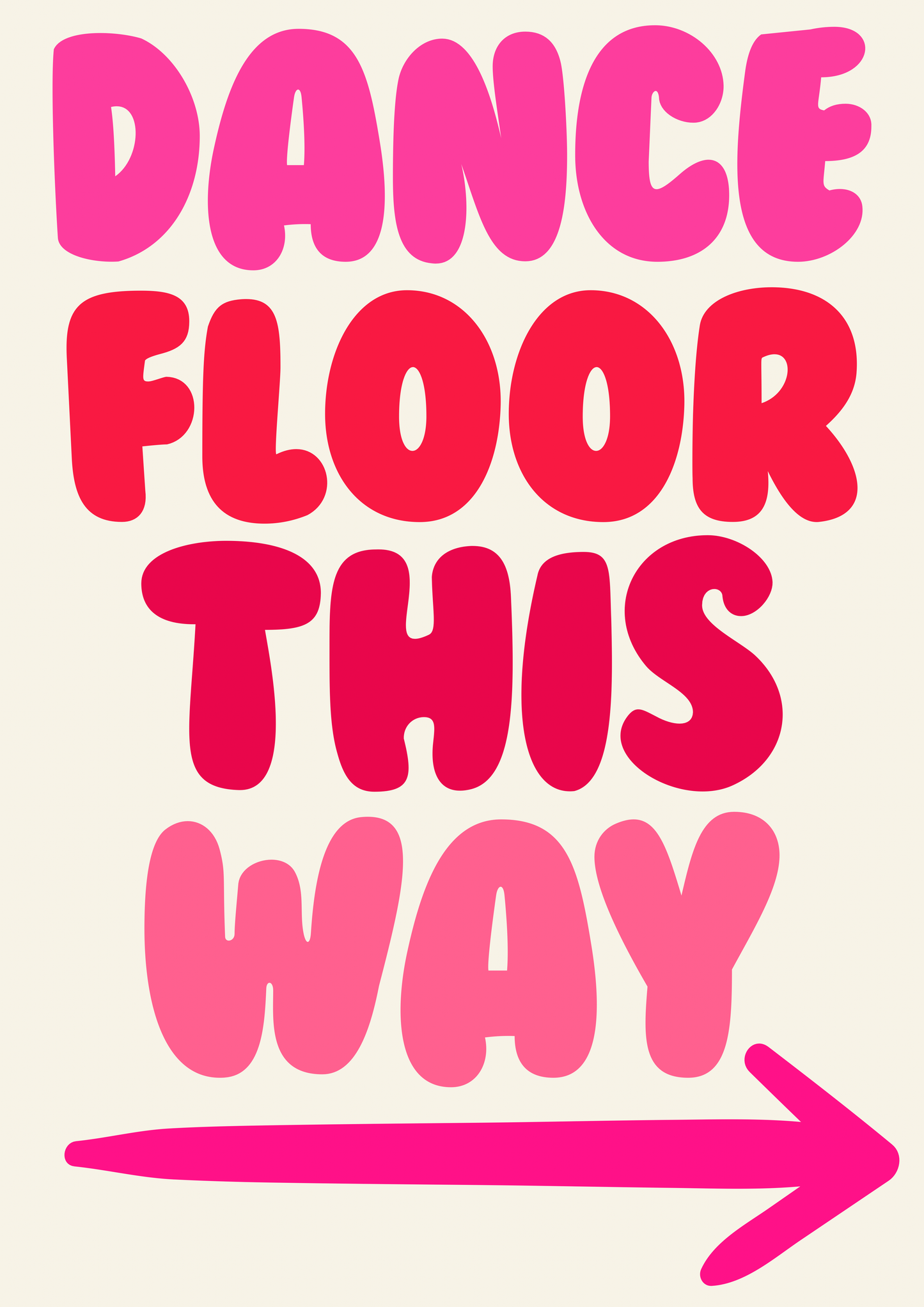 Dance floor this way arrow print