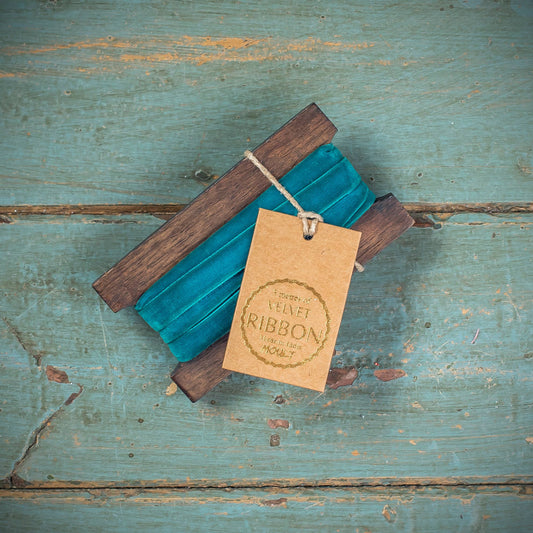 Teal Velvet Ribbon