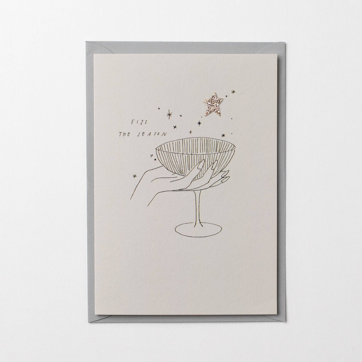 Fizz The Season Christmas Holiday Hand Finished Card