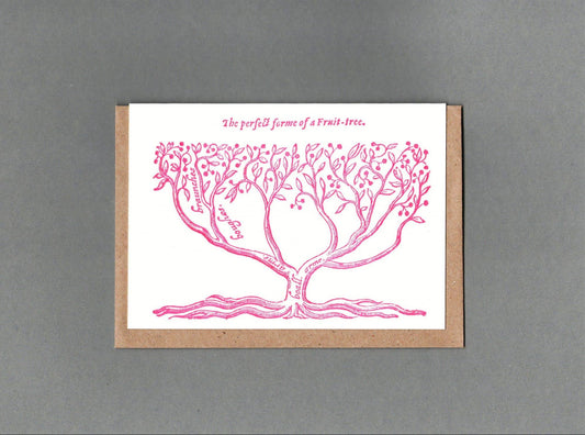Fruit Tree. Letterpress Greeting Card, Eco Friendly