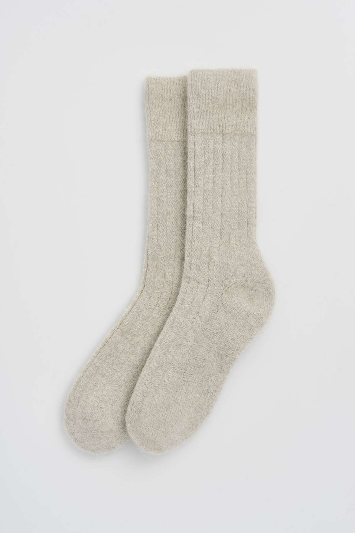 Correct Grey Ultra Soft Alpaca Ribbed Bed Socks
