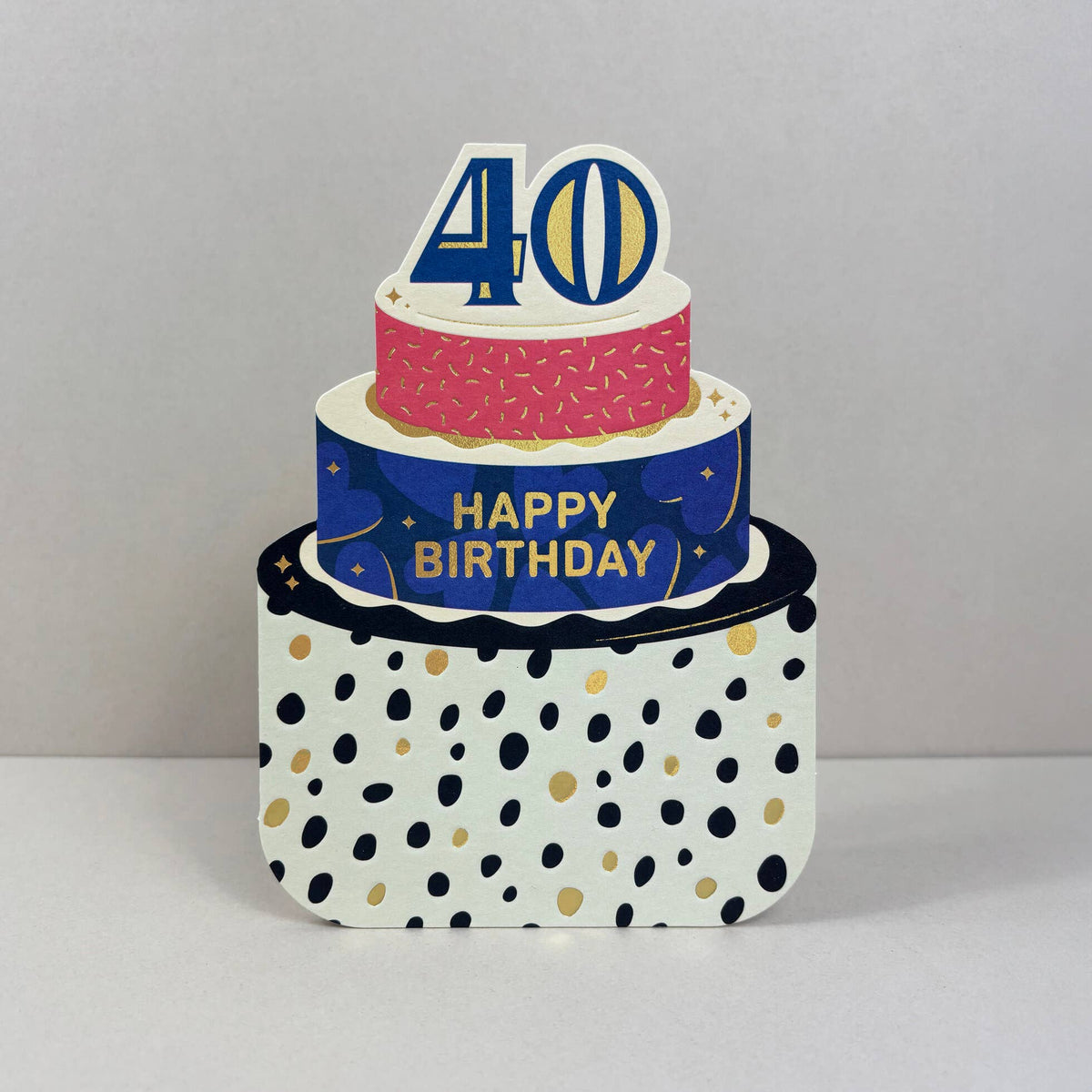 Age 40 Die Cut Cake Card