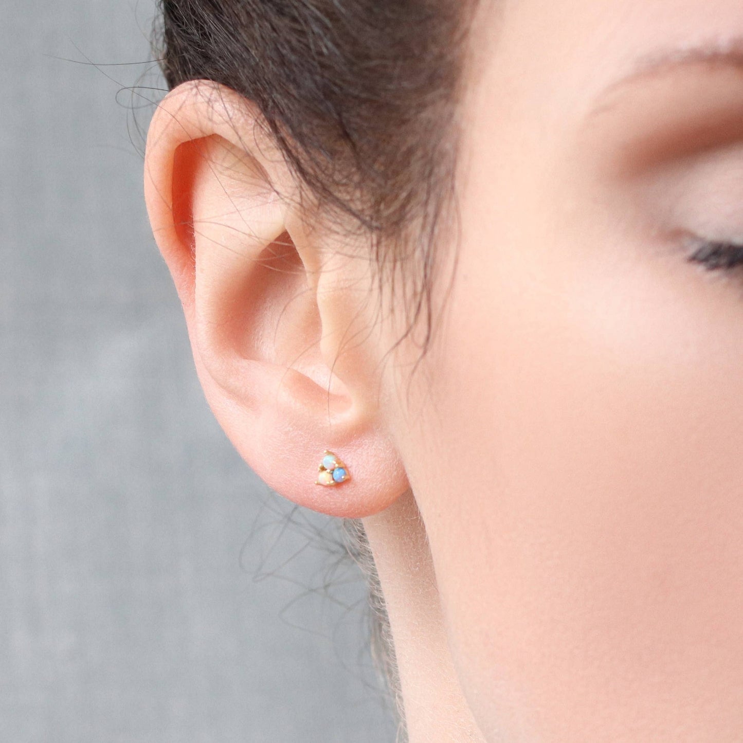 Turquoise Trio Opal Stud Earrings