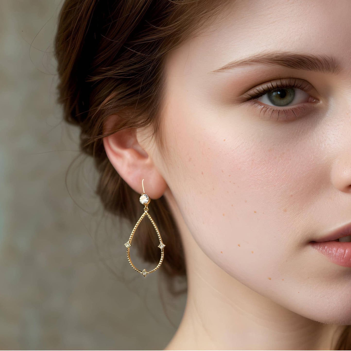 Milky Way Teardrop Hoop Earrings