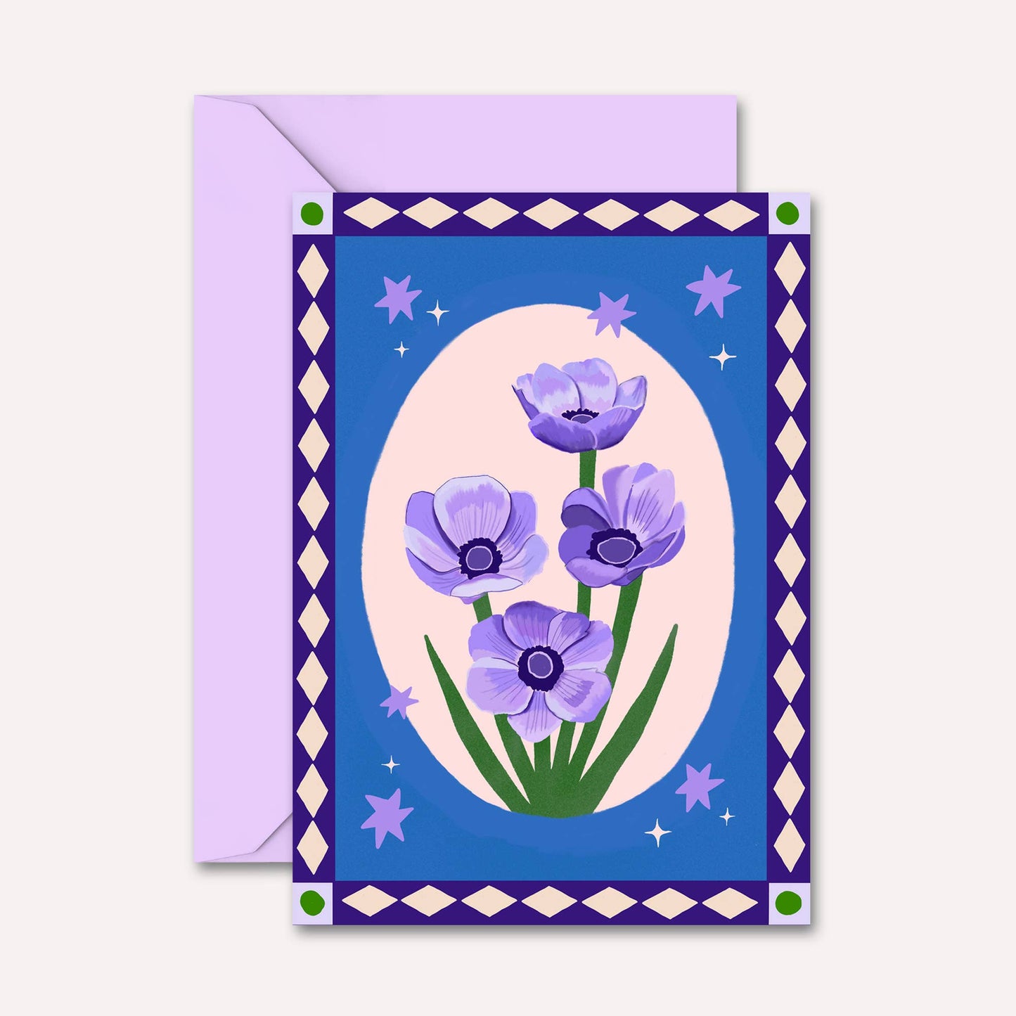 Anemone Flower + Sparkle Card | Just Because, Any Occasion