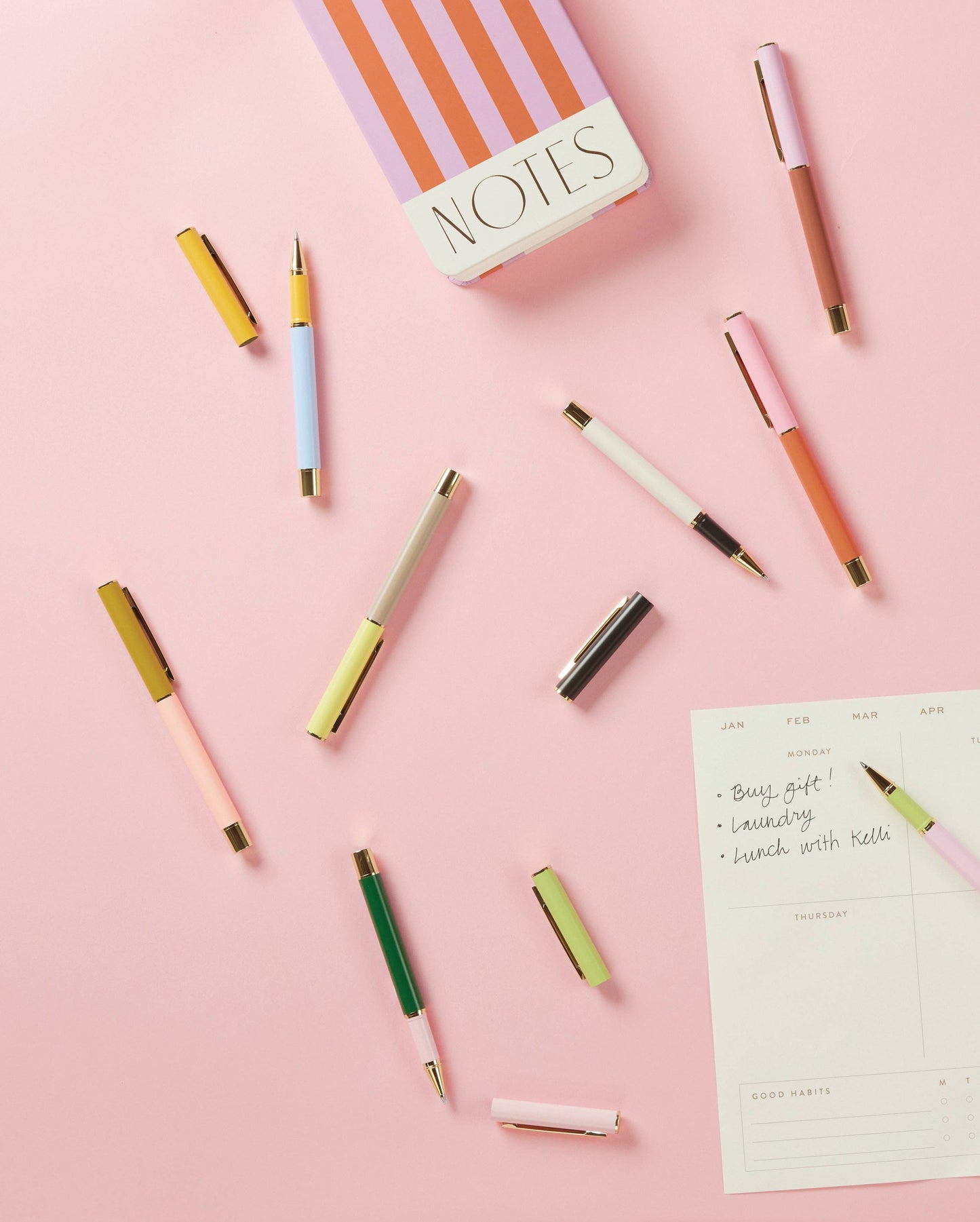 Ink Colour Block Pens - Red Orange & Green (Set 2)
