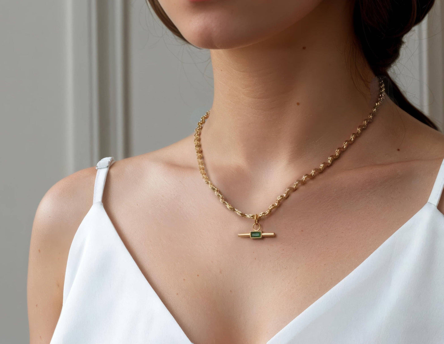 Jade Bar Statement Necklace