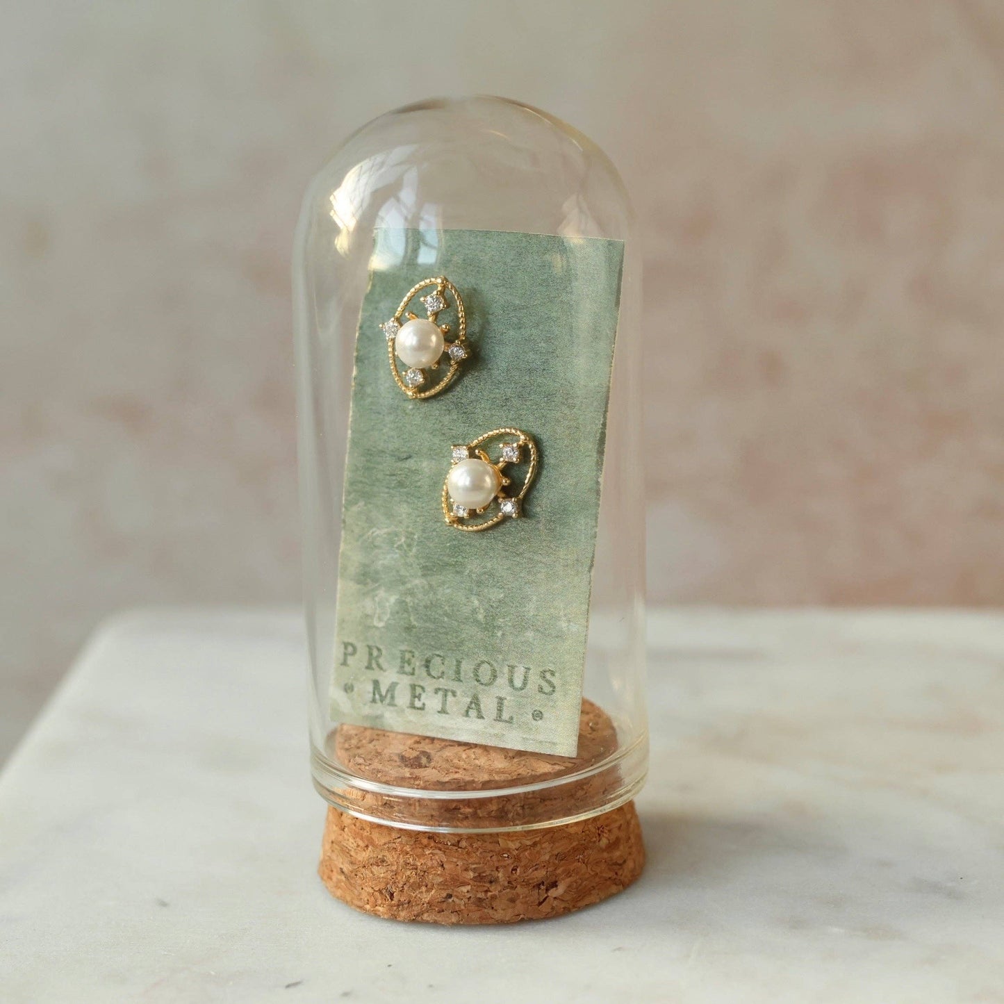 Gold Comet Pearl Studs