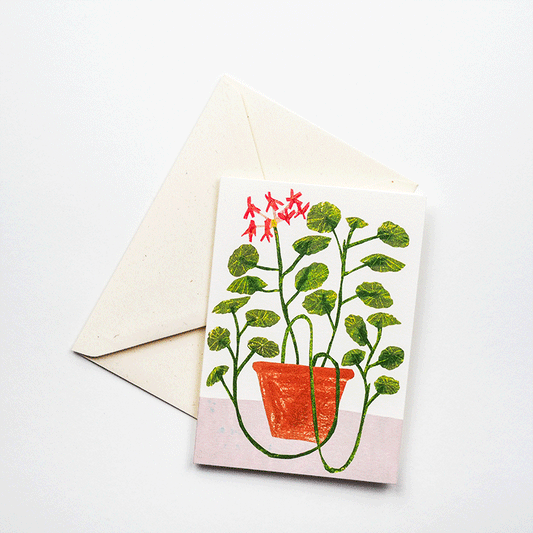 Red Geranium Card