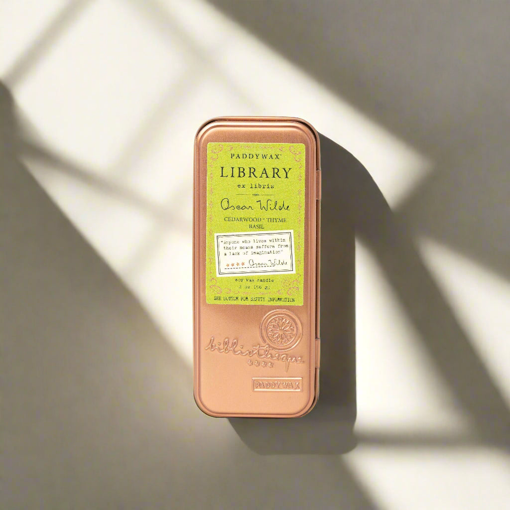 Paddywax Library Two Wick Travel Tin - Oscar Wilde