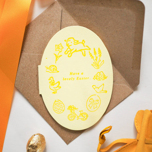 Happy easter wreath mini card