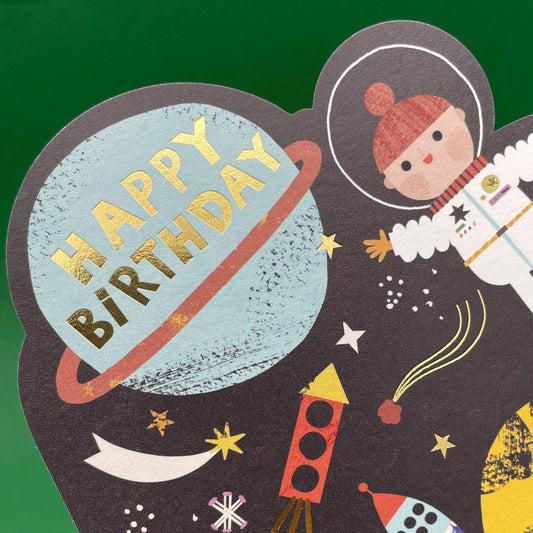 Have an out of this world day birthday fold-out card