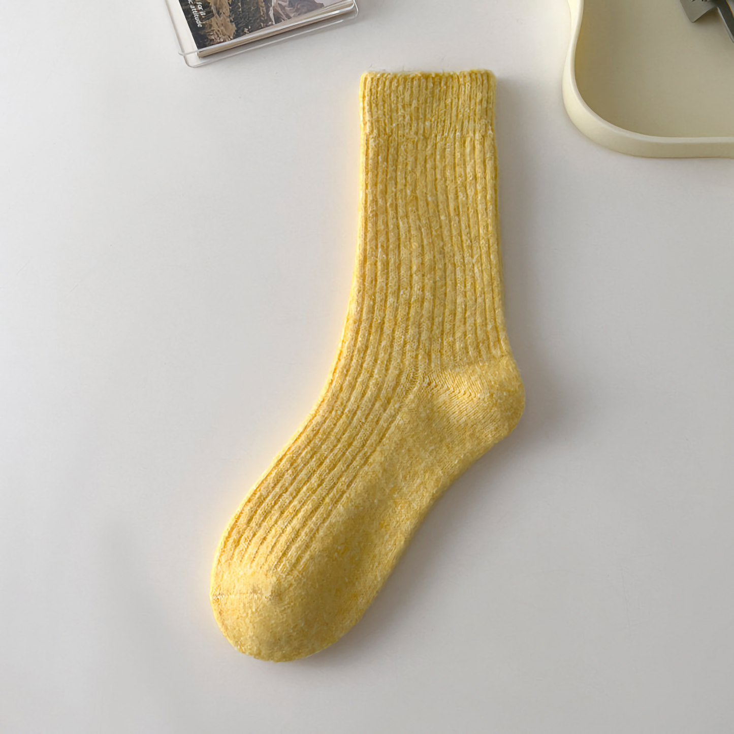 Solid Cashmere Warm Socks & Striped Wool Socks for Winter