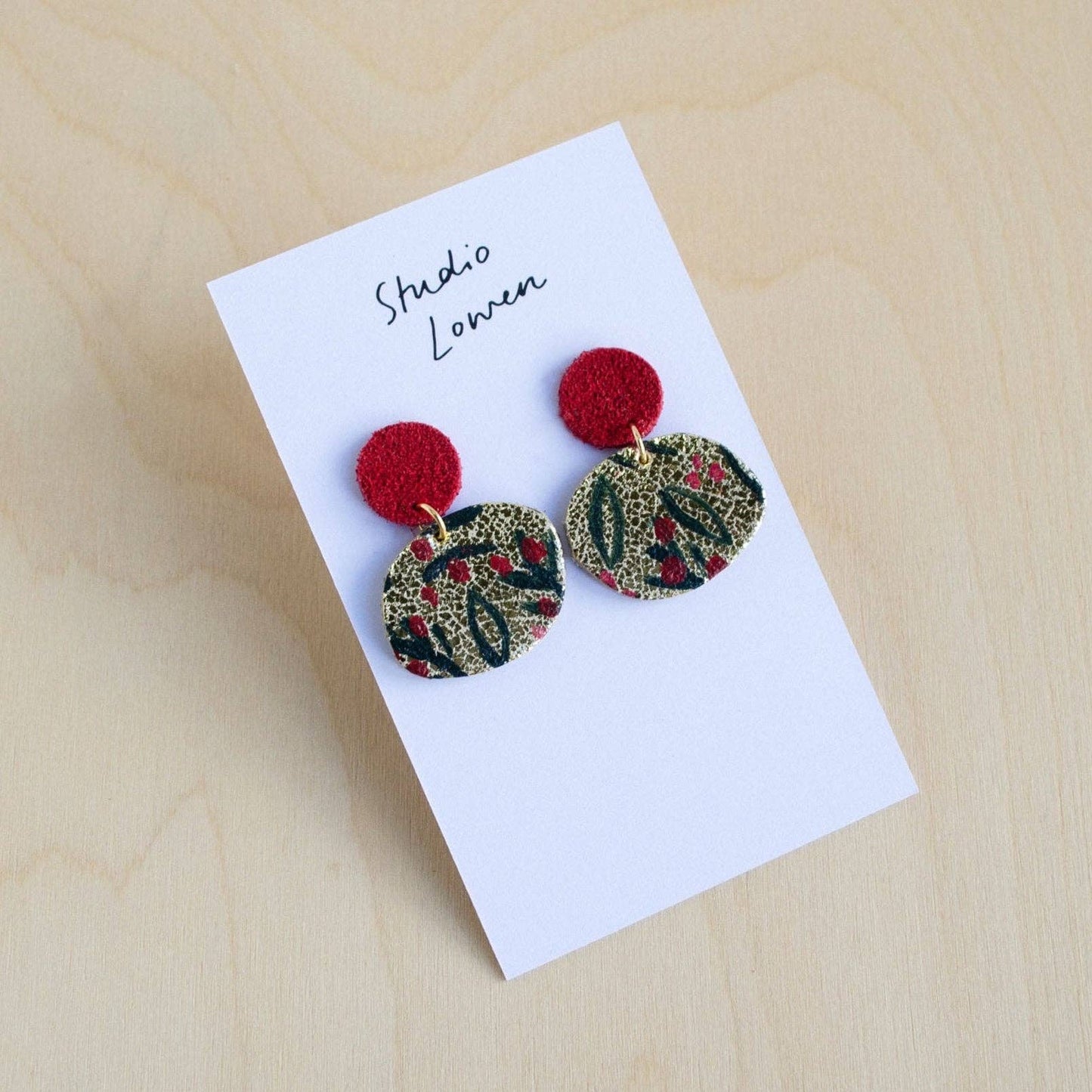 Festive Leather Earrings