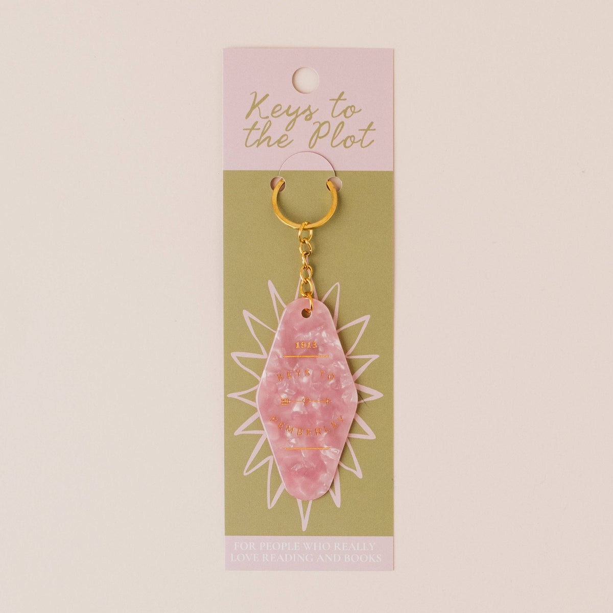 KEYS TO PEMBERLEY Book Lover Motel Keyring