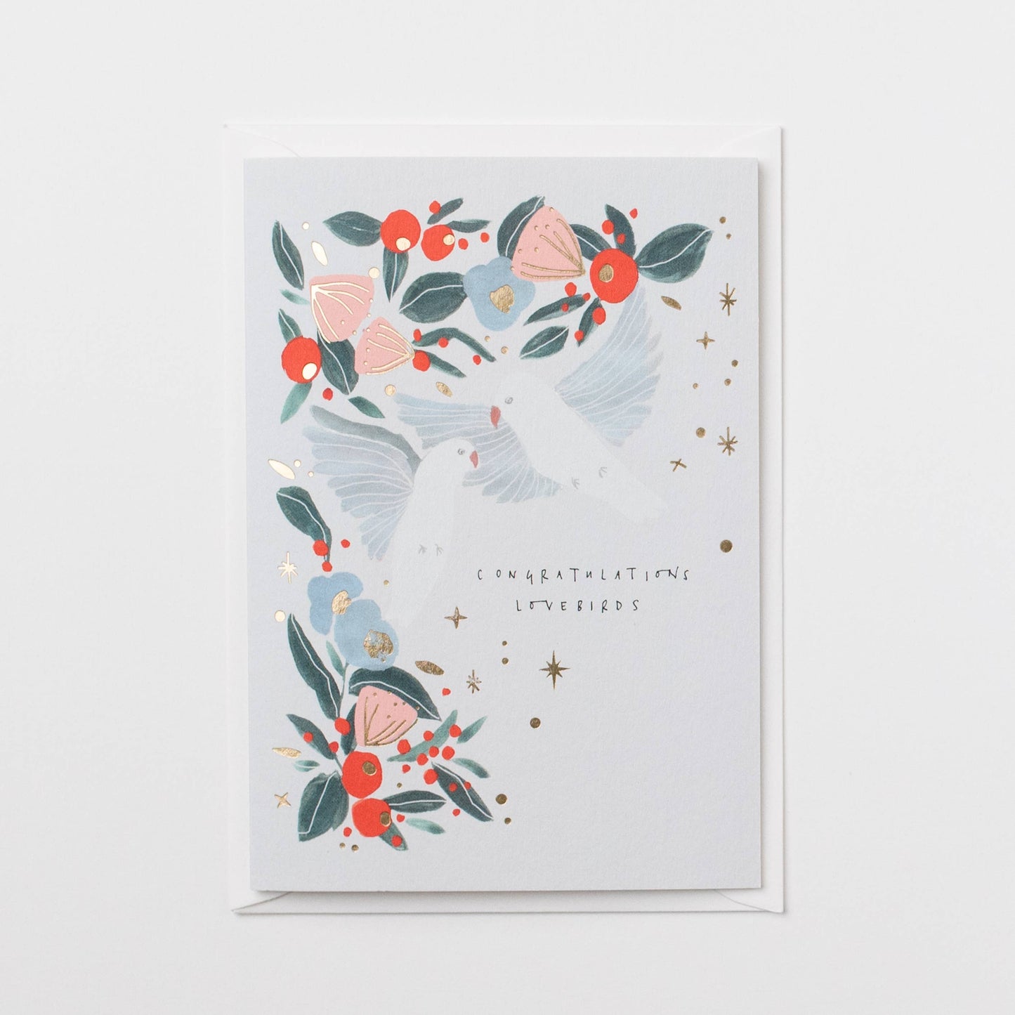 CONGRATULATIONS LOVEBIRDS GREETING CARD