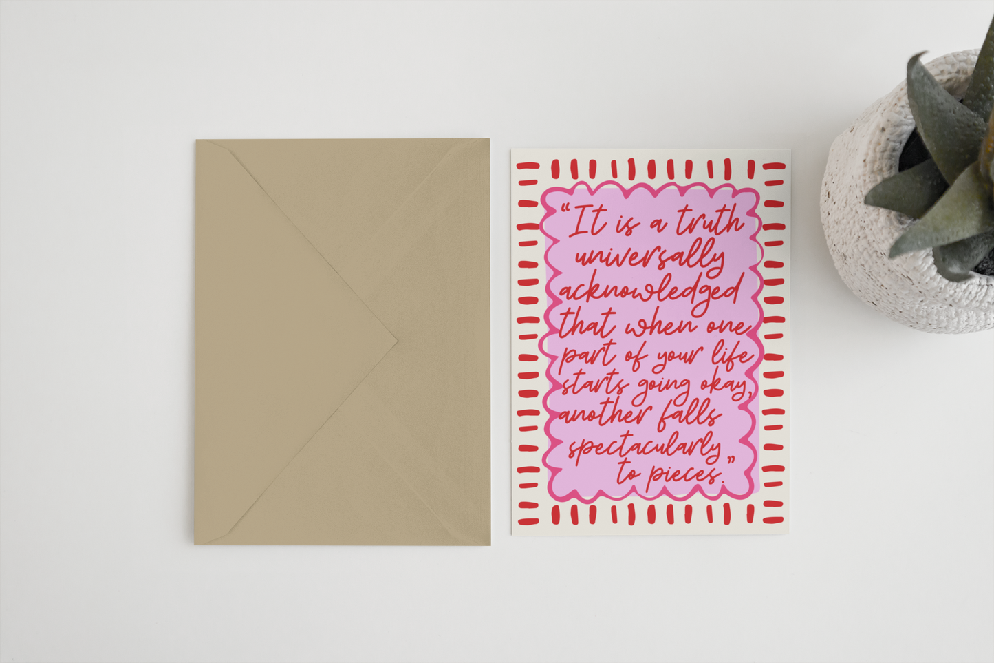 Bridget Jones inspired A6/5x7 card