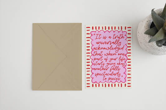 Bridget Jones inspired A6/5x7 card