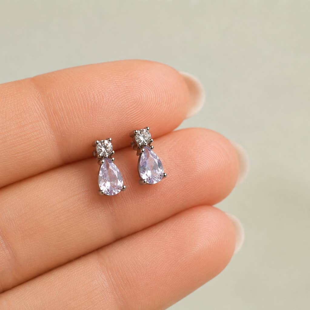 Lilac Alexandrite Stud Earrings