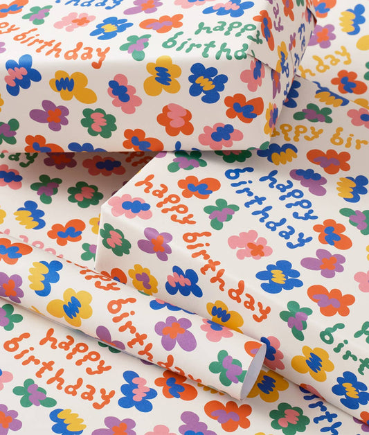 Happy Birthday Burst Gift Wrap